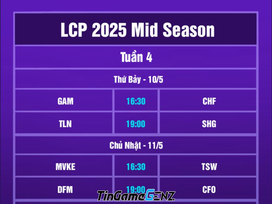 **Cập Nhật Lịch Thi Đấu LCP 2025 Mid Season: Chờ Đón Đại Chiến Nảy Lửa Tại VCS!** **Cập Nhật Lịch Thi Đấu LCP 2025 Mid Season: Chờ Đón Đại Chiến Nảy Lửa Tại VCS!**