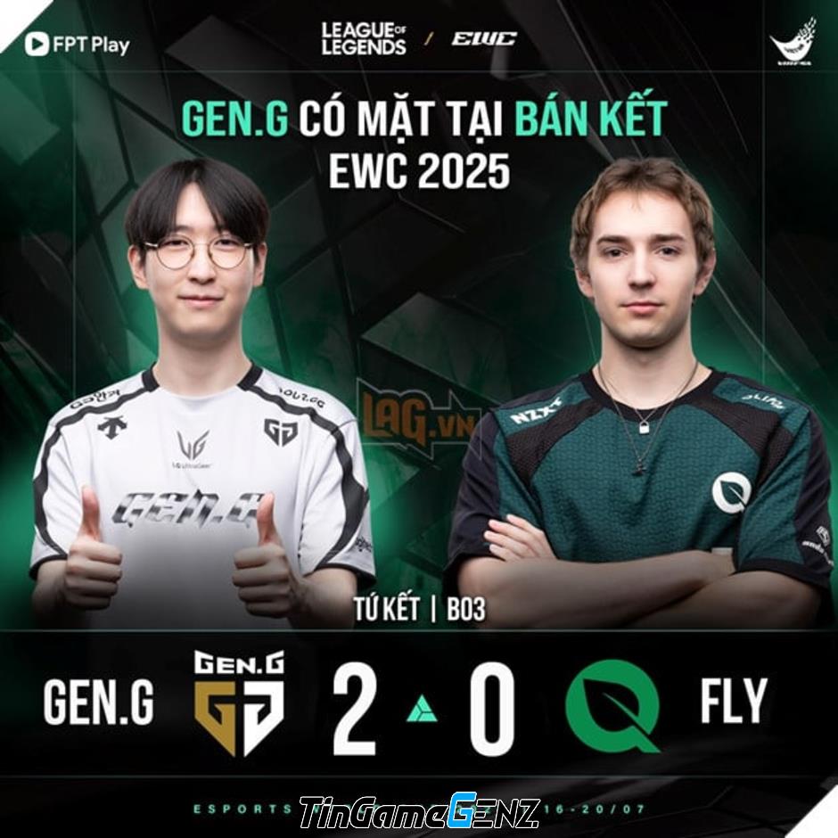 **GEN.G Thống Trị Fly Quest Tại Esports World Cup 2025, Xuất Sắc Giành Vé Vào Bán Kết**