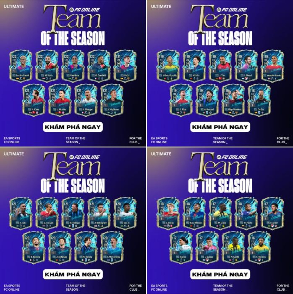 **Khám Phá Mùa Thẻ Siêu Phẩm 25 Team Of The Season: Những Quốc Dân Mới Đáng Chờ Đợi Trong FC Online**