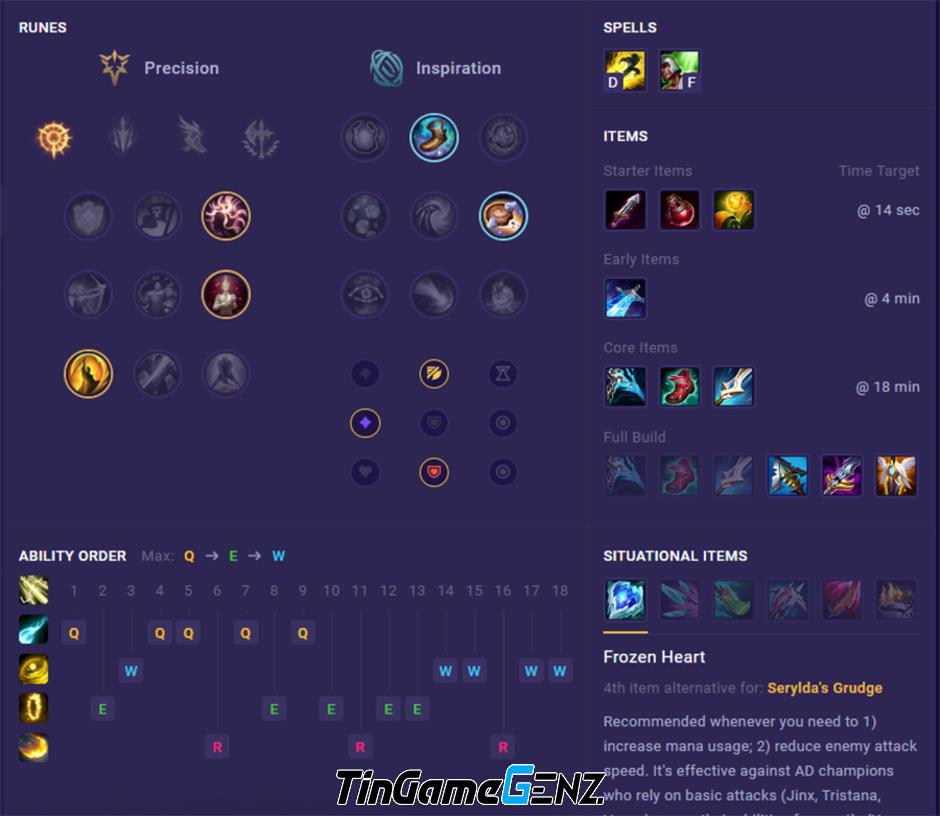 Bảng Ngọc và cách lên đồ Ezreal Build mùa 14