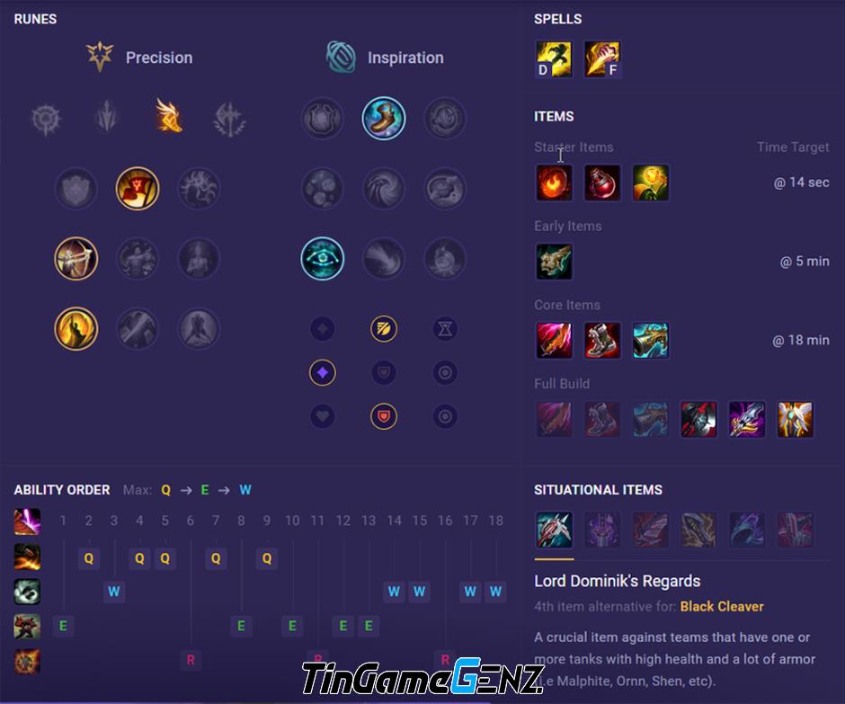 Bảng ngọc và cách lên đồ Graves Build mùa 14