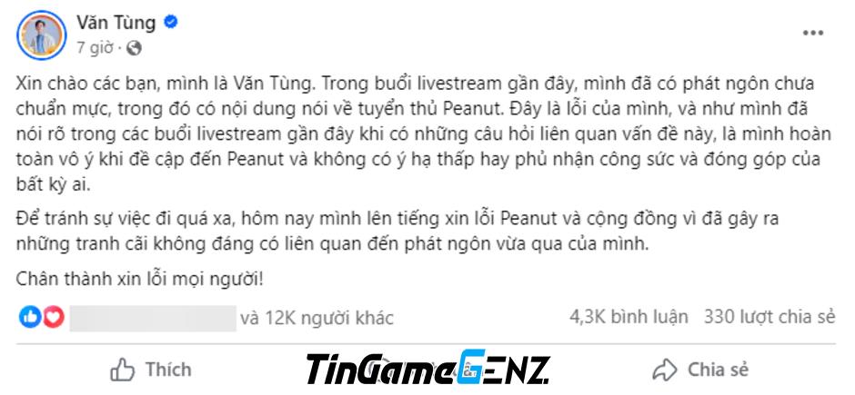 Bình luận viên LMHT Văn Tùng bị công kích vì lý do gì?