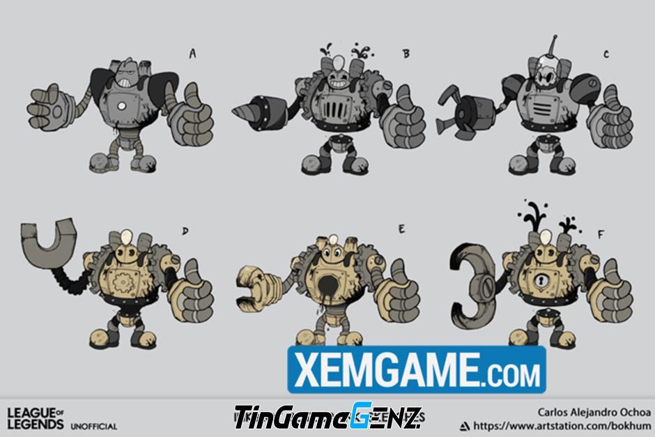 Blitzcrank trở thành nhân vật hoạt hình Inkblot trong skin do fanmade