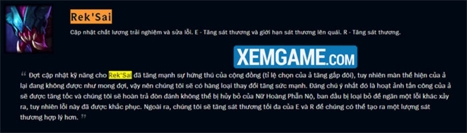 Cập nhật LMHT 14.5: Rek’Sai được tăng sức mạnh, Rito phát hiện bug mới gây hậu quả nghiêm trọng cho game