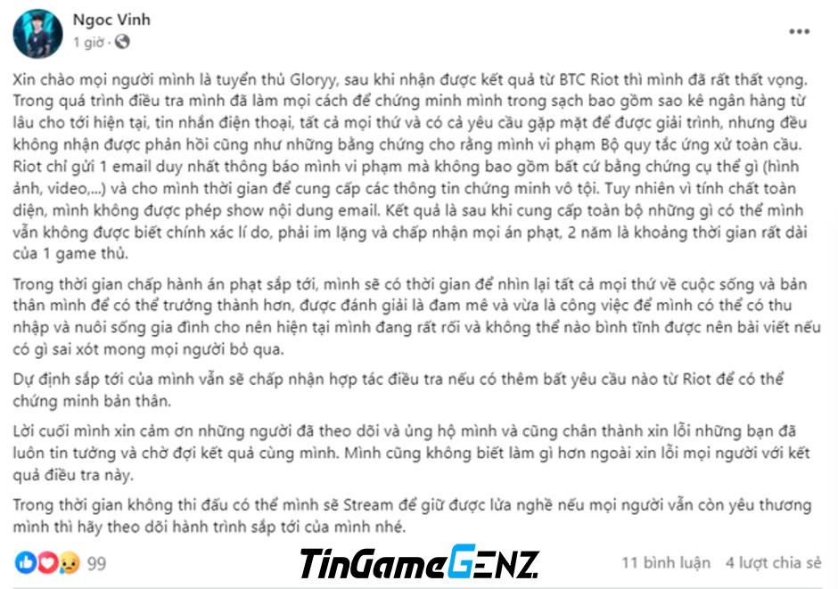 Cộng đồng VCS phản đối án phạt, tuyển thủ 