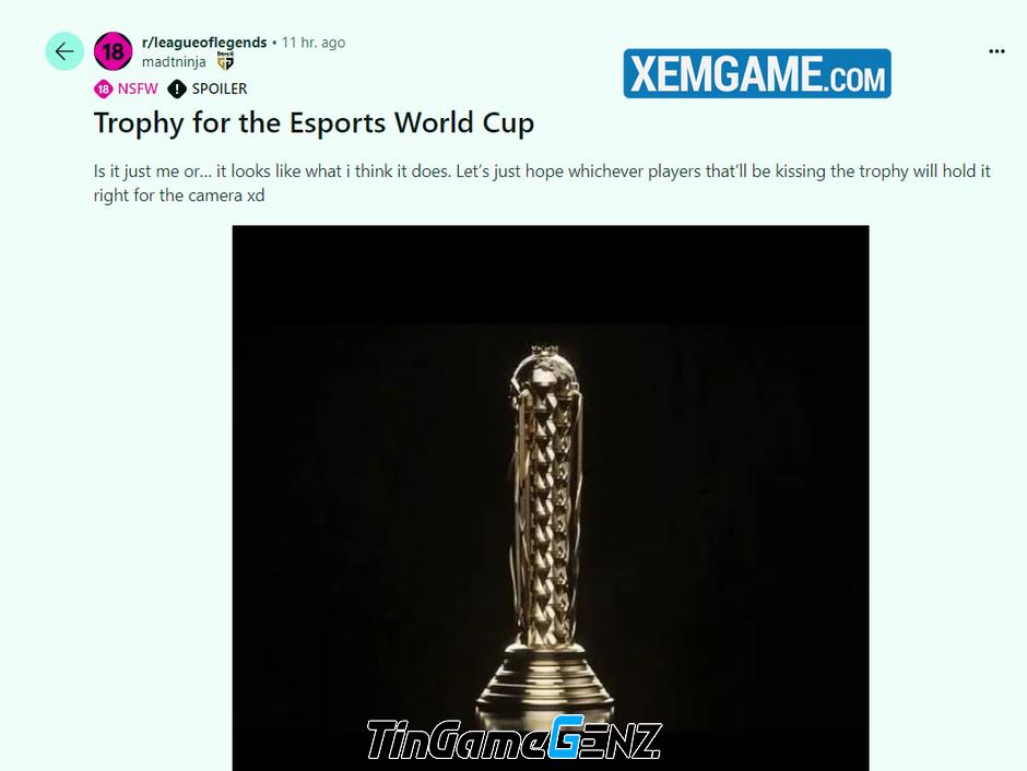 Cuộc thi Esports World Cup bị lộ cúp vô địch, khán giả phản ứng gay gắt vì hình ảnh nhạy cảm