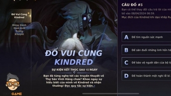 Đáp án Đố Vui Cùng Kindred Tốc Chiến hôm nay