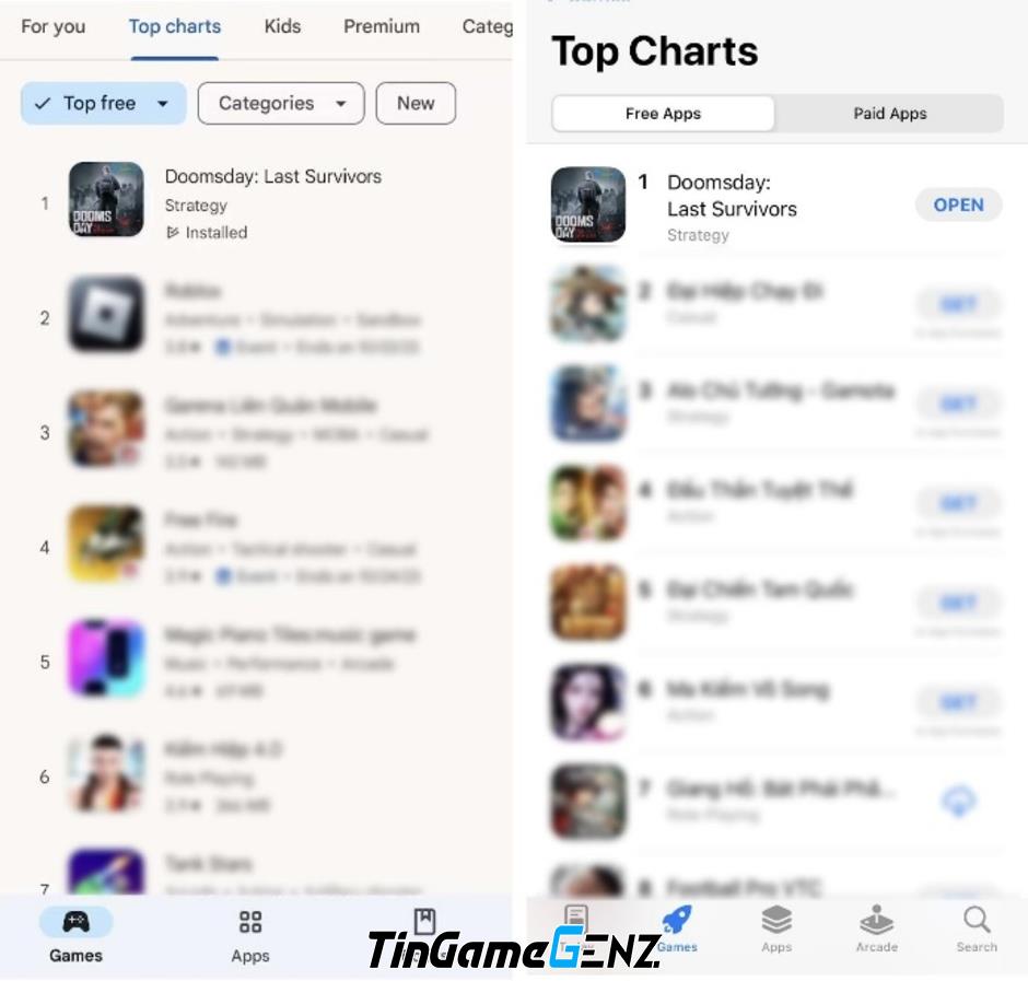 Doomsday: Last Survivors - Siêu phẩm game Top 1 trên App Store và Google Play tuần này.