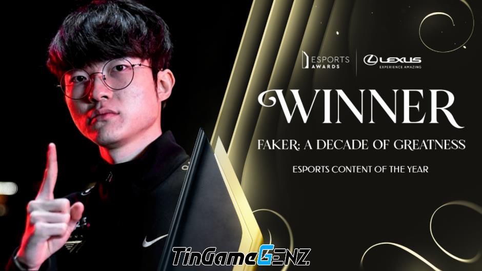 Faker và T1 đạt thành công đáng kể tại Giải thưởng Esports 2023