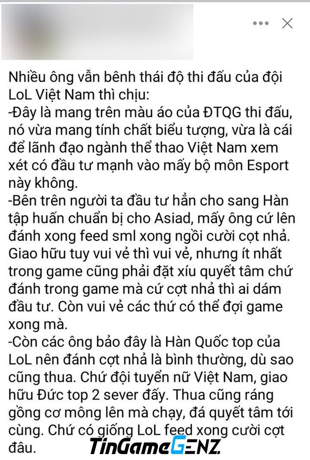 Fan VCS lên án tuyển thủ LMHT Việt Nam, bị cộng đồng phản pháo.