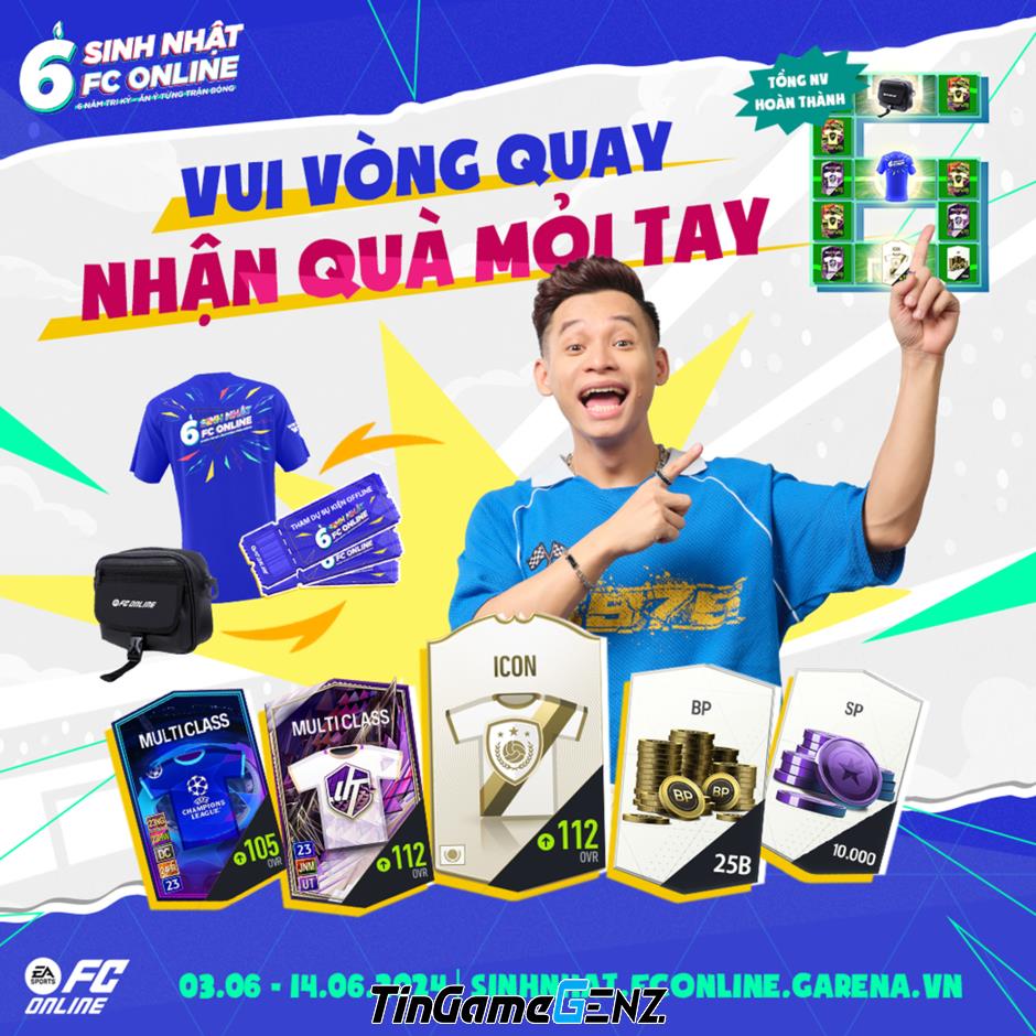 FC Online tổ chức đợt ăn mừng sinh nhật 6 tuổi với nhiều phần thưởng hấp dẫn.