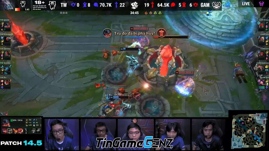 GAM vượt qua TW với tỉ số 3-1, tiến vào vòng tiếp theo tại Playoffs VCS LMHT