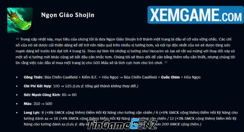 Giải thích Shojin trở nên phổ biến trong LMHT 13.17 để chặn Dạ Kiếm Draktharr.