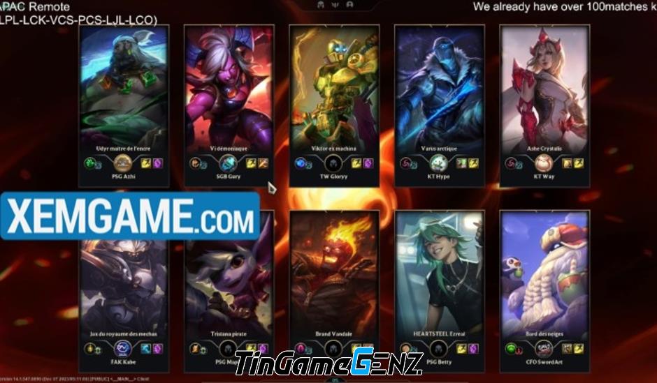 Hàng loạt tuyển thủ LCK, LPL tham gia Champions Queue APAC cùng VCS