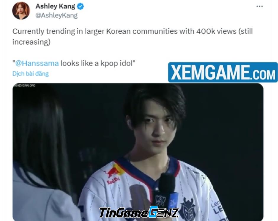 Hans Sama của G2 Esports gây sốt với vẻ ngoài giống idol Kpop