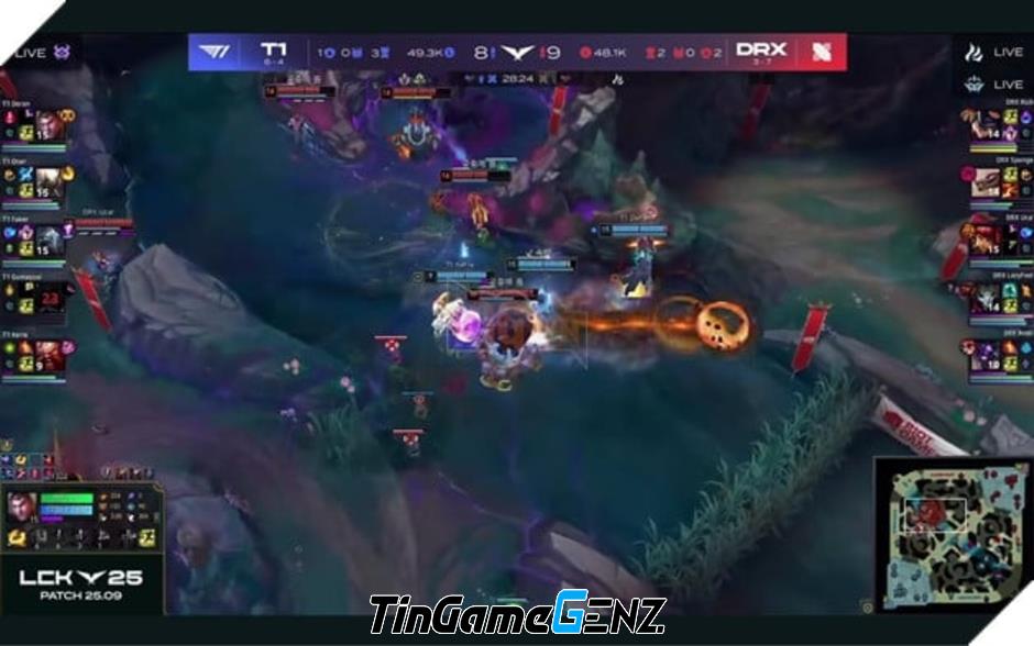 LCK 2025: T1 Đại Chiến DRX - Faker Tỏa Sáng Với Pentakill Trong Trận Đấu Đầy Kịch Tính