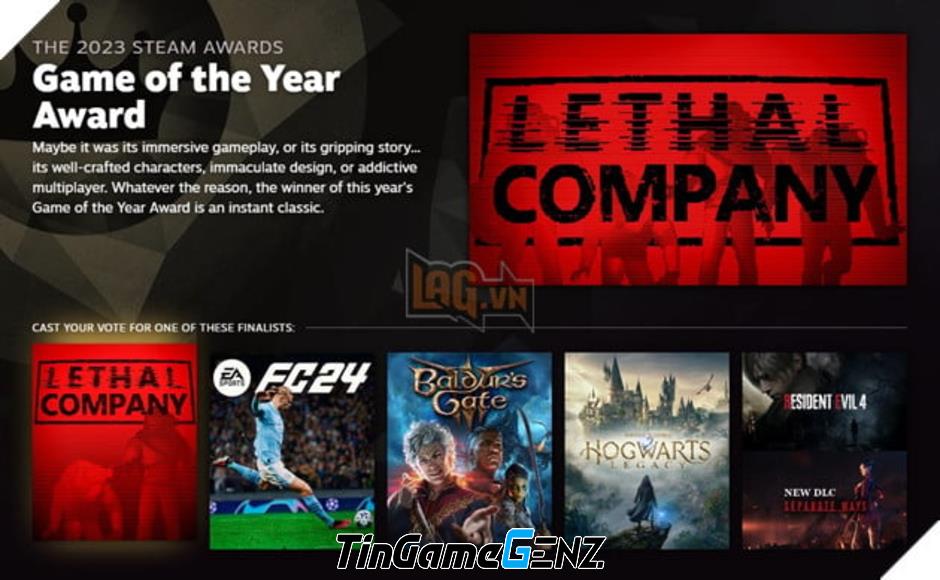 Lethal Company vượt mặt, giành giải lớn nhất Steam chỉ sau vài tháng ra mắt.