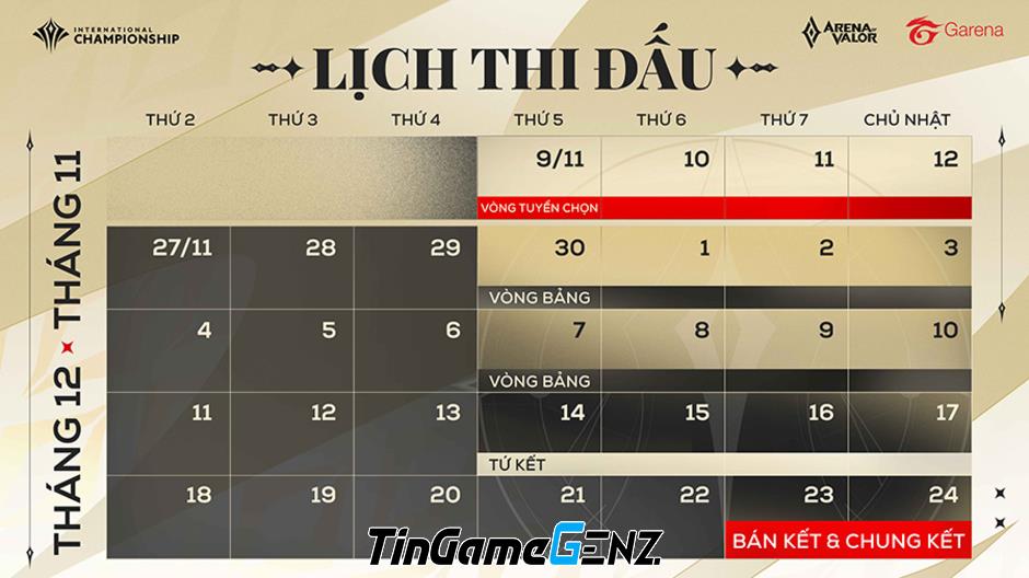 Lịch thi đấu AIC 2023 Liên Quân Thuộc Garena