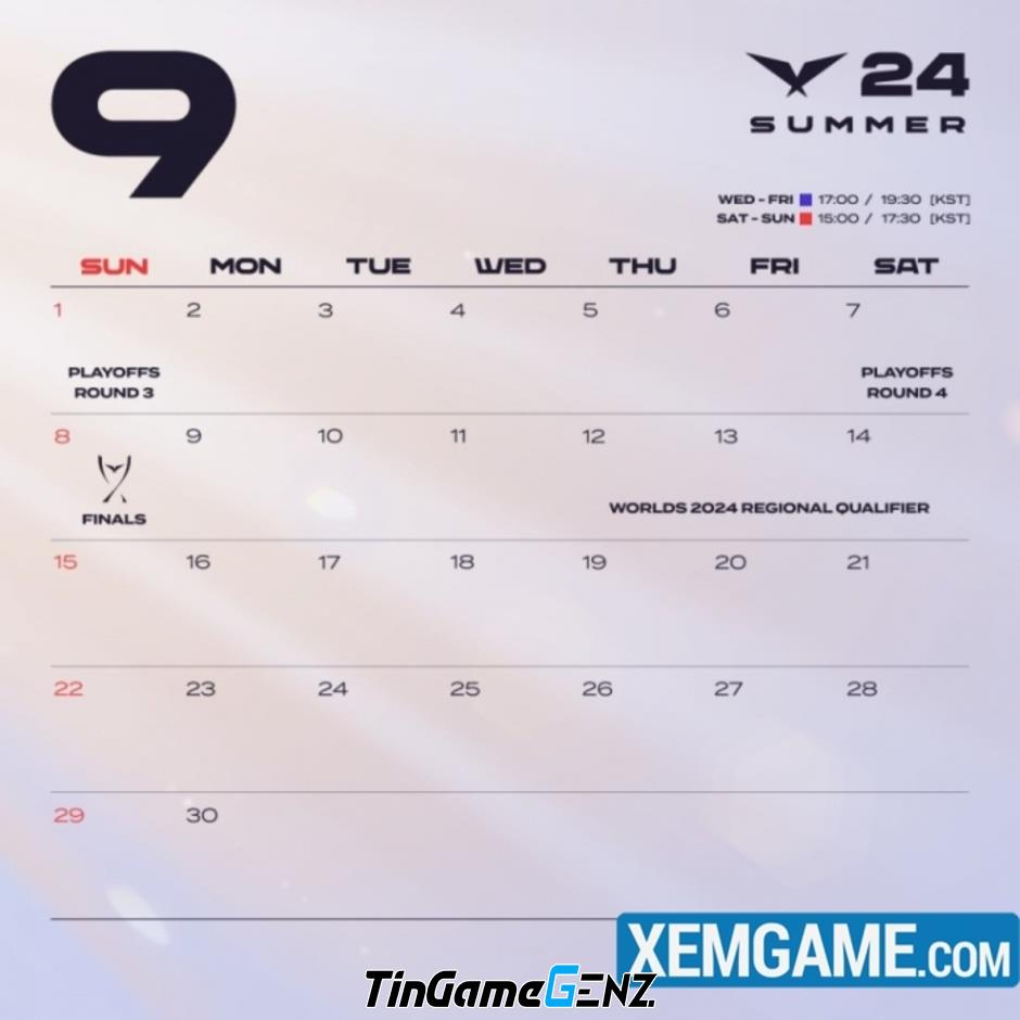 Lịch thi đấu LCK Mùa Hè 2024 với thời gian nghỉ cho Esports World Cup