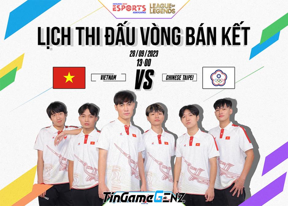 LMHT ASIAD 2023: Trận Việt Nam vs Đài Bắc Trung Hoa trực tiếp ngày 28/9