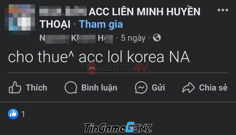 LMHT: Cựu vương VCS bị tố mượn tài khoản và bán trên 'shop acc'