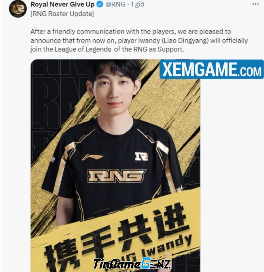 LMHT: RNG chọn streamer vào thay nhà vô địch MSI, fan bất ngờ