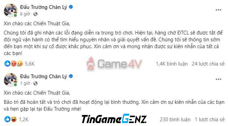 Lỗi máy chủ Đấu Trường Chân Lý: Game thủ bức xúc vì mất điểm elo