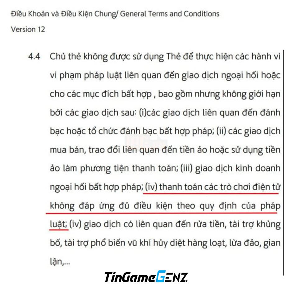 Ngân Hàng Có Thể Từ Chối Thanh Toán Mua Game Chưa Cấp Phép