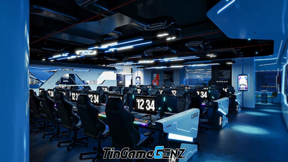 Sân khấu Esports chung kết NSOC 2023 - đấu trường quốc tế tại Việt Nam.