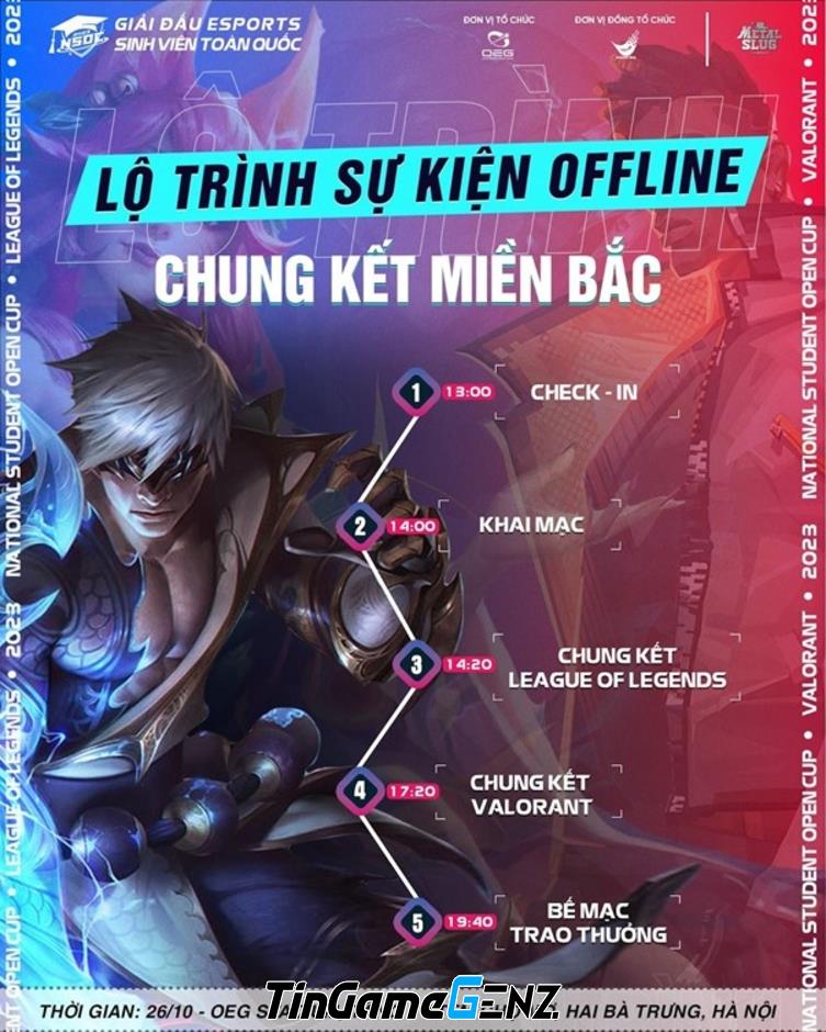 Sân khấu Esports chung kết NSOC 2023 - đấu trường quốc tế tại Việt Nam.