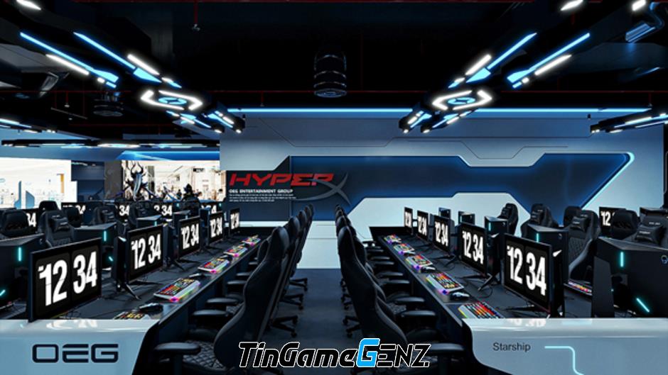 Sân khấu Esports chung kết NSOC 2023 - đấu trường quốc tế tại Việt Nam.