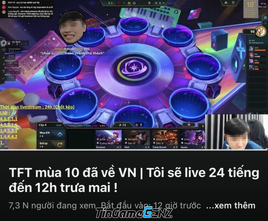 Streamer nam ĐTCL livestream 24 tiếng không ngừng, gây lo ngại từ cộng đồng và người hâm mộ.