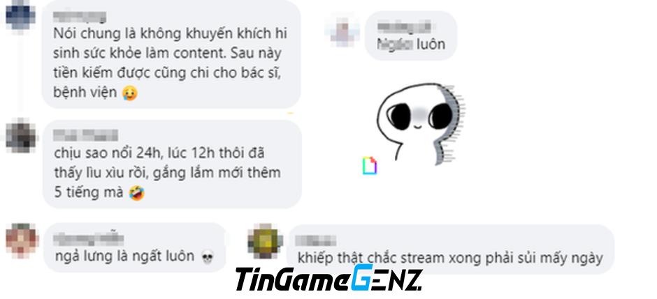 Streamer nam ĐTCL livestream 24 tiếng không ngừng, gây lo ngại từ cộng đồng và người hâm mộ.