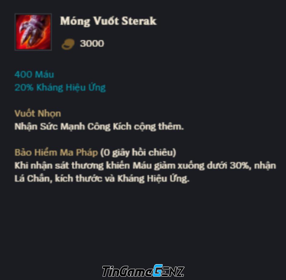 Tại sao Darius thường rush Móng Vuốt Sterak trong Thách Đấu LMHT?