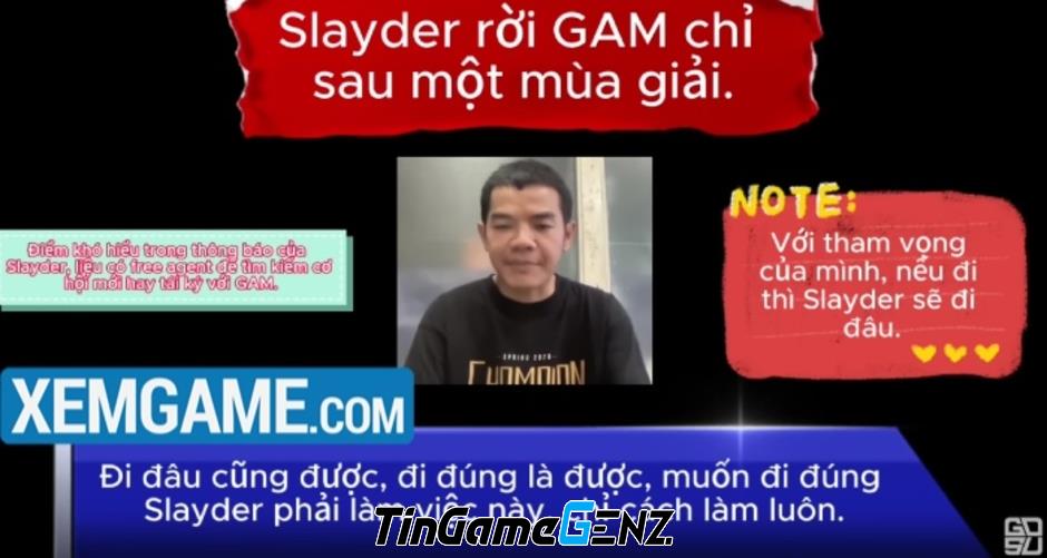 Tinikun tìm hiểu nguyên nhân Slayder rời GAM và dự đoán tương lai của xạ thủ hàng đầu.