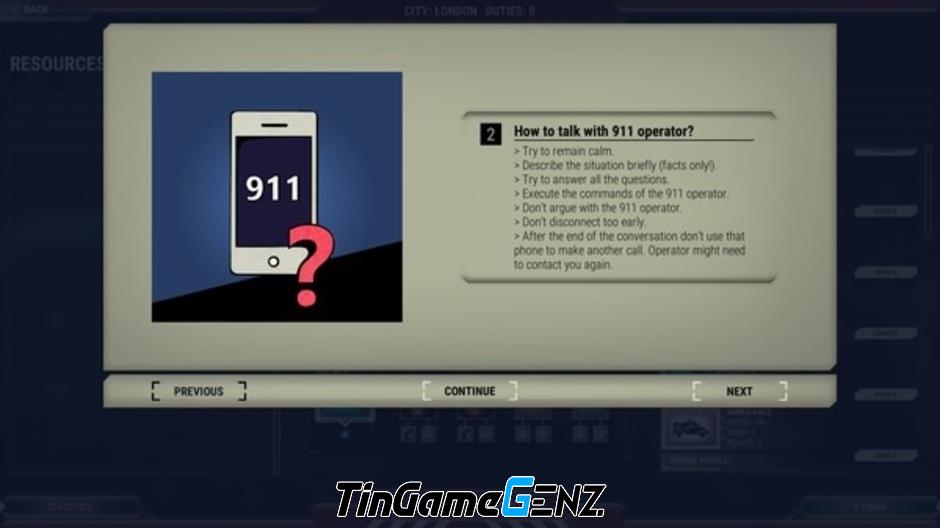 Trò chơi 911: Trở thành nhân viên cứu hộ, cứu người trong tình huống nguy hiểm.