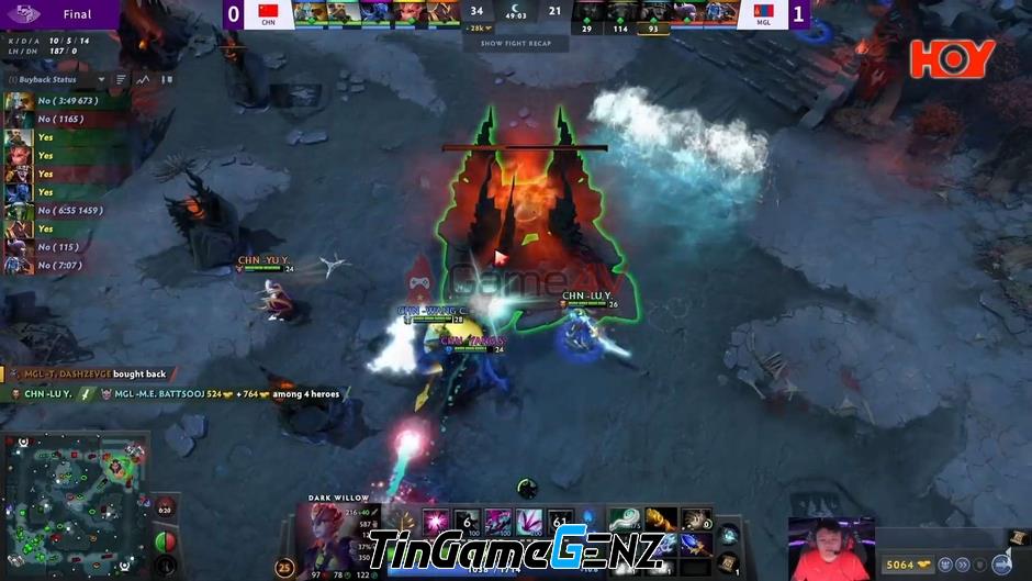 Trung Quốc vô địch Dota 2 tại Asian Games 2022, đánh bại Mông Cổ 2-1 và giành Huy chương vàng.