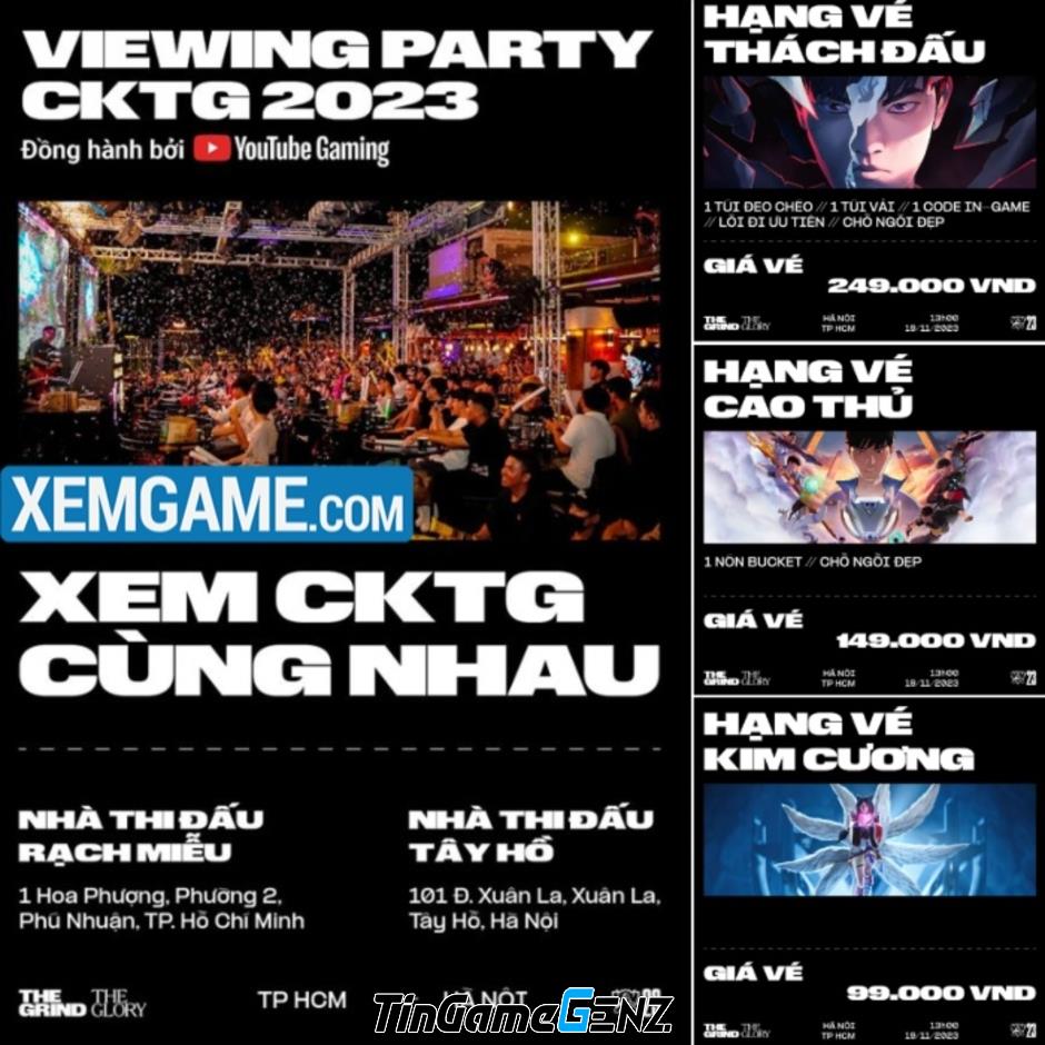 Tuần trước trước ngày diễn ra, Viewing Party CKTG 2023 của VCS đã bán hết vé nhờ sự tham gia của T1.