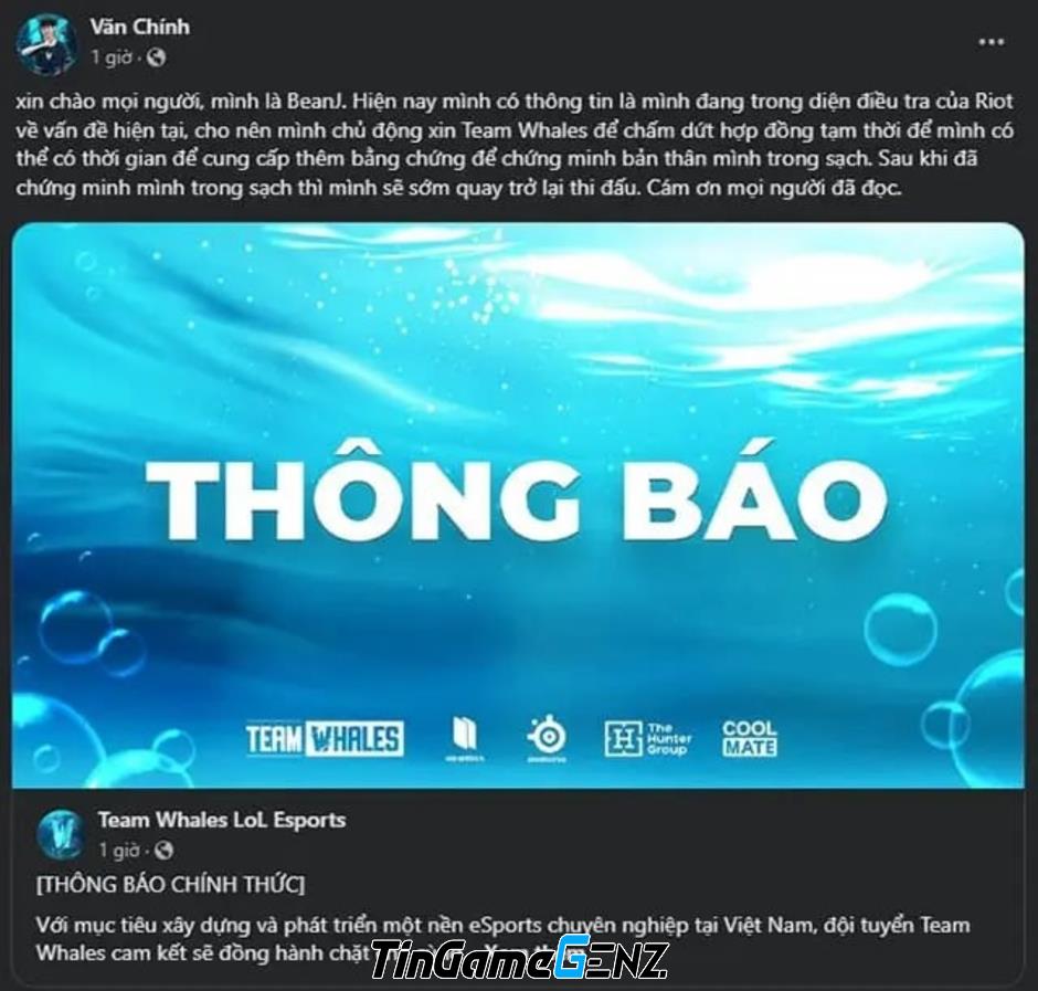 Tuyển thủ Team Whales - BeanJ và Gloryy chia sẻ sau khi kết thúc hợp đồng tại VCS 2024