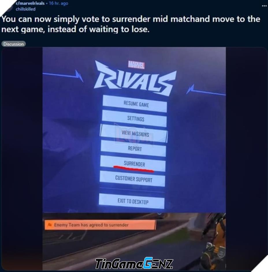 **Cộng Đồng Game Marvel Rivals Bất Đáo Tranh Cãi Về Tính Năng Bỏ Phiếu Đầu Hàng**