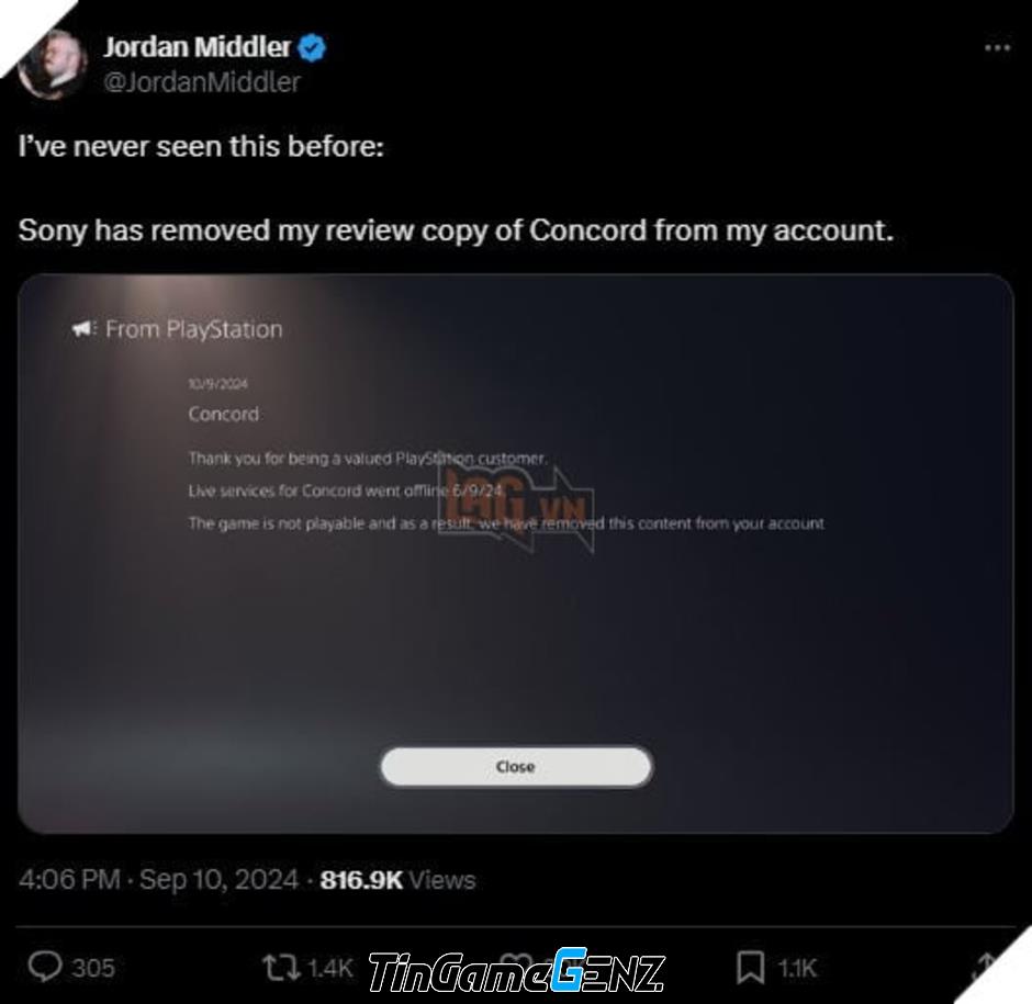 **Người Dùng Sony Truyền Tai Dữ Liệu: Concord Bị Gỡ Bỏ Khỏi Tài Khoản Thế Nào?**
