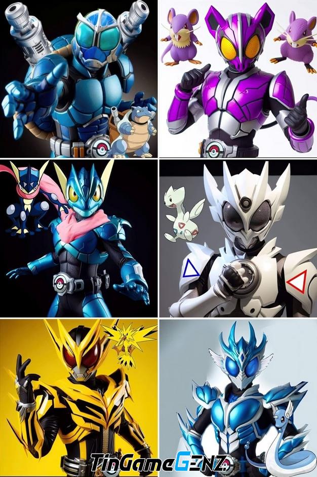 Bộ ảnh Fan art Kamen Rider hóa thân từ Pokémon