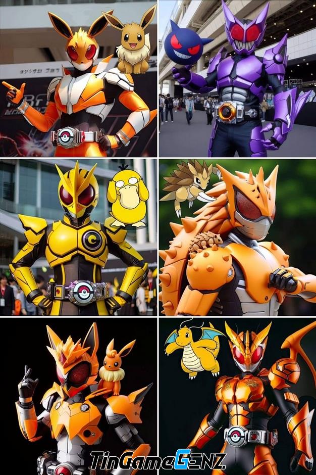 Bộ ảnh Fan art Kamen Rider hóa thân từ Pokémon