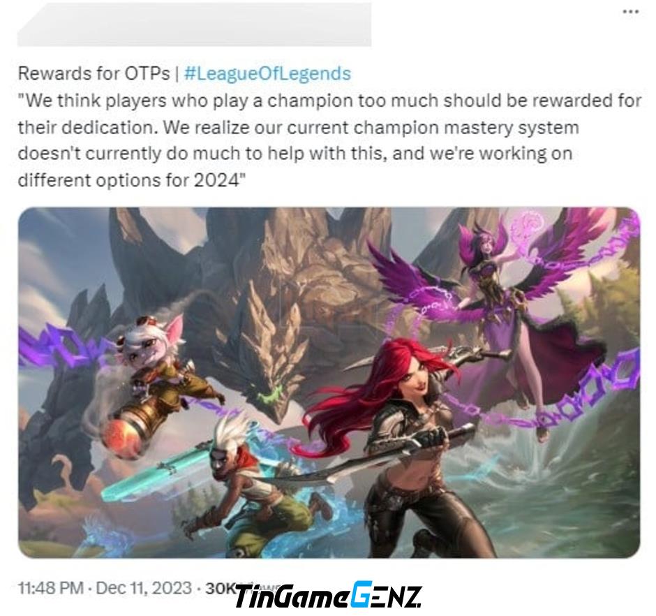 LMHT: Riot Games thừa nhận và sẽ cập nhật tính năng vô dụng trước năm 2024.