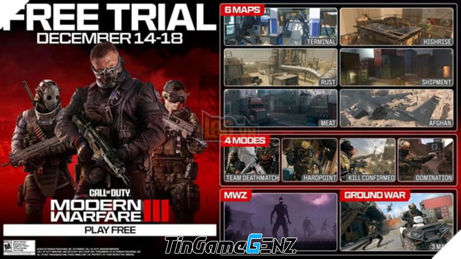 Mở cửa miễn phí cuối tuần: Call of Duty: Modern Warfare 3 cho phép game thủ trải nghiệm Mùa 1.