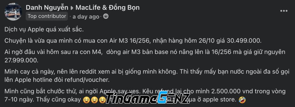 “Apple Hoàn Tiền Cho Người Việt Mua MacBook Air Giá Cao: Cơ Hội Vàng Đầu Tư Công Nghệ”