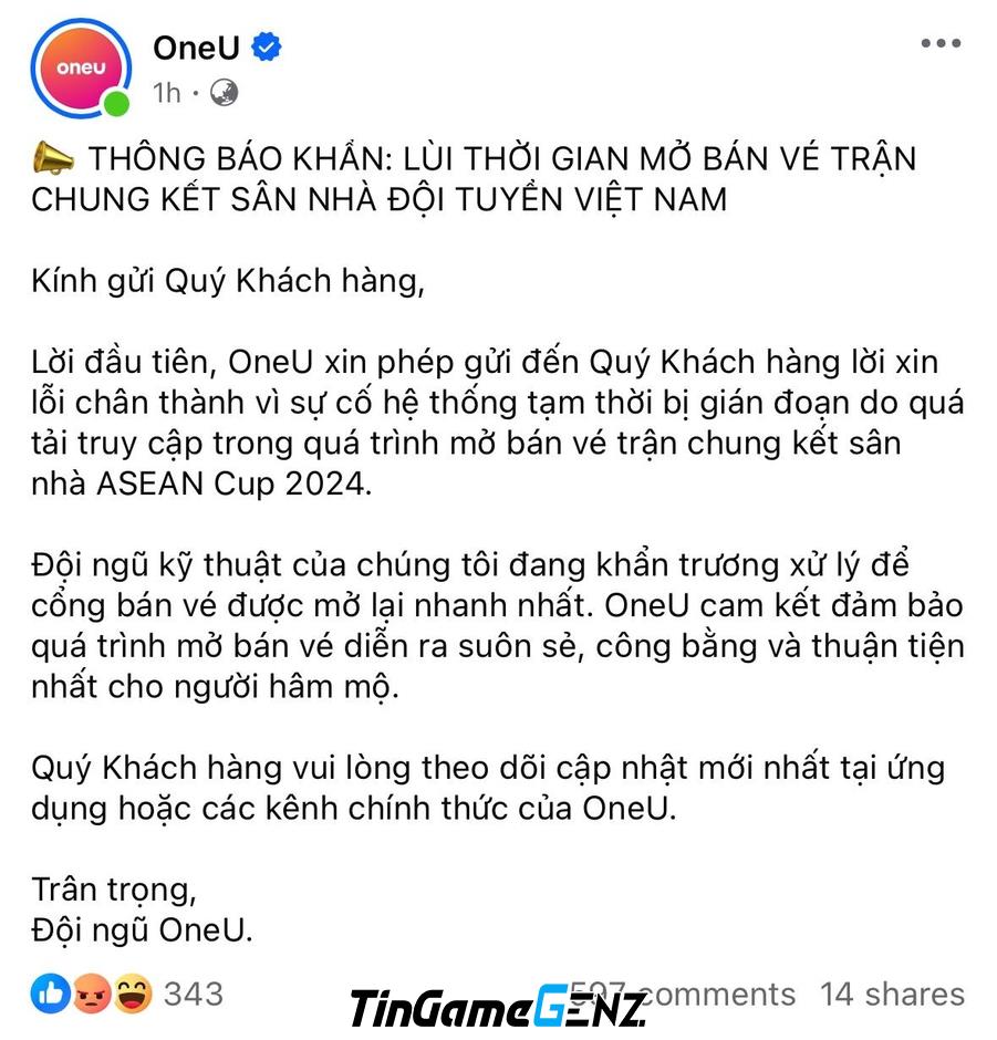 “Ứng Dụng Mở Bán Vé Chung Kết ASEAN Cup 2024 Gặp Sự Cố Ngay Từ Khi Ra Mắt: Người Hâm Mộ Lo Lắng!”