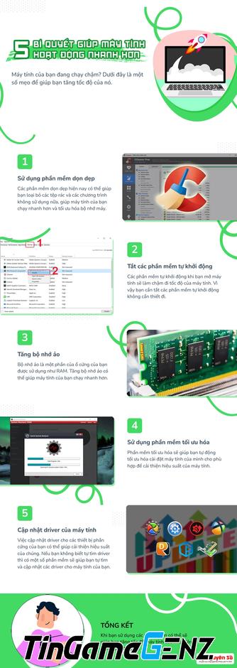 5 bí quyết tăng tốc máy tính