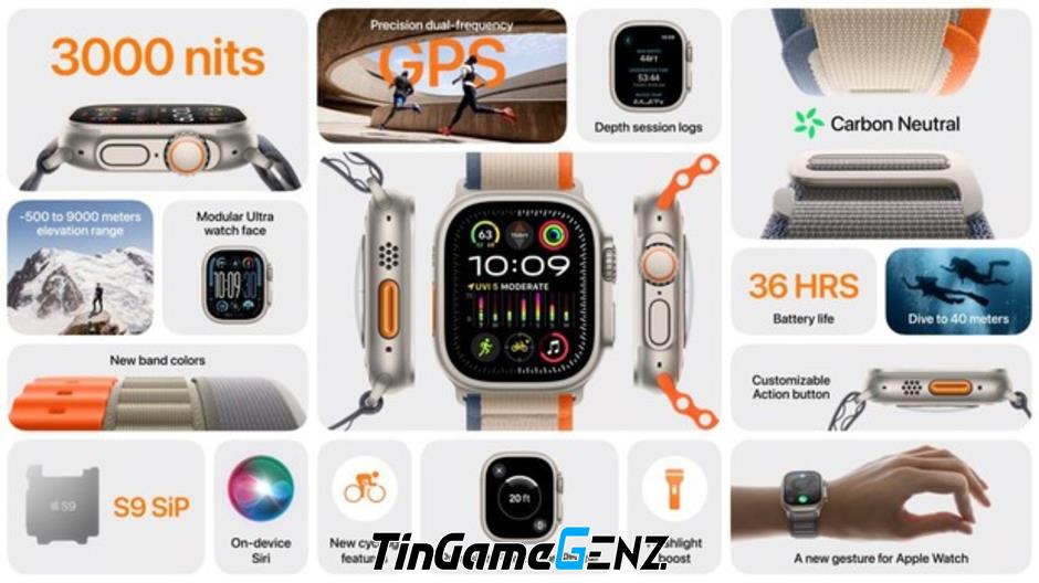 Apple Watch Ultra 2: Vỏ cũ, ruột mới, cử chỉ ngón tay 