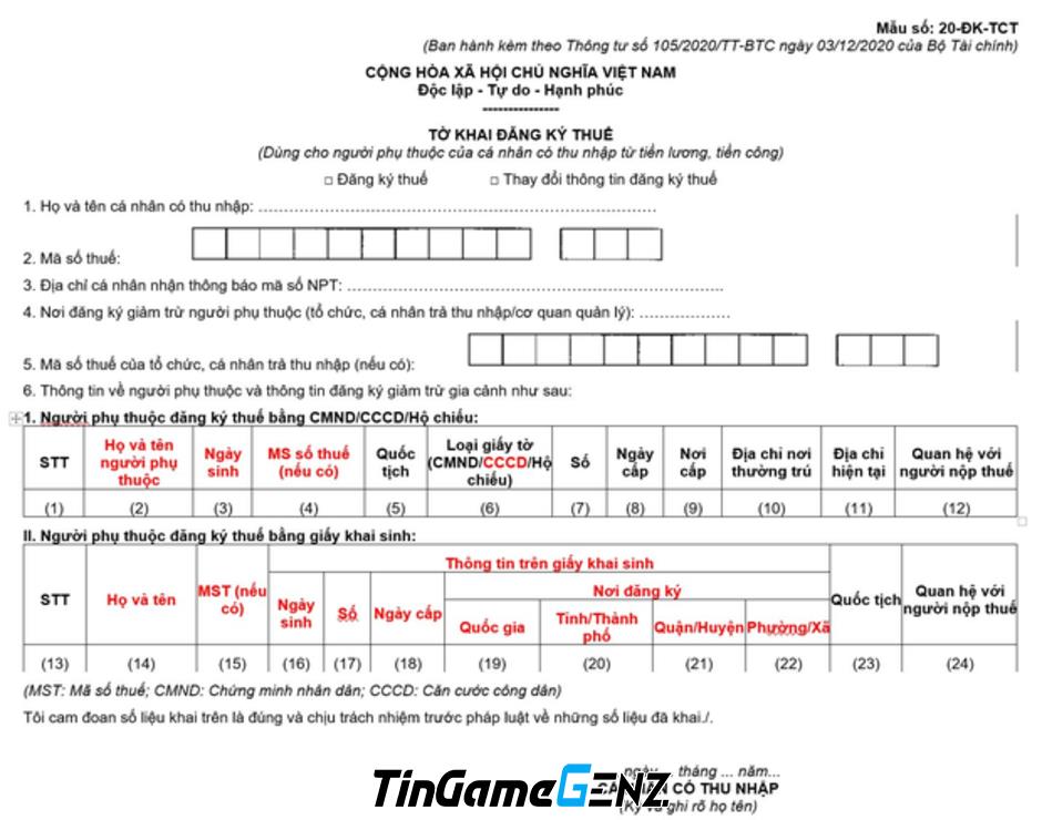 Cách cập nhật thông tin Căn cước công dân trong đăng ký thuế